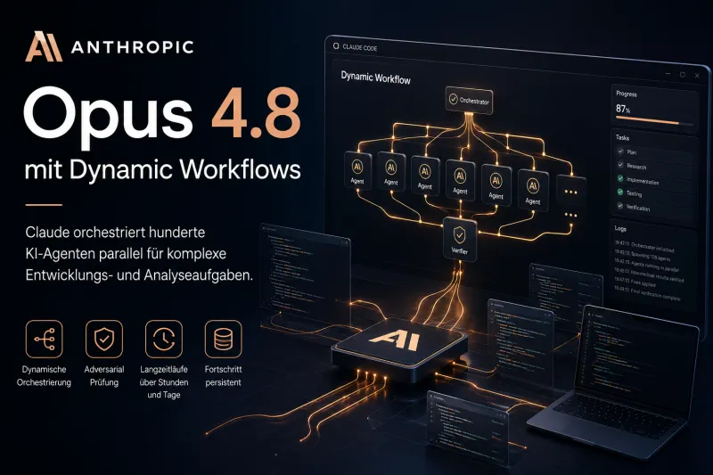 Anthropic Opus 4.8: Claude wird zur autonomen KI-Arbeitsstruktur
