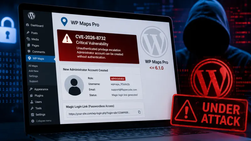 WordPress-Plugin WP Maps Pro wird aktiv angegriffen: Angreifer erstellen Administrator-Konten ohne Login