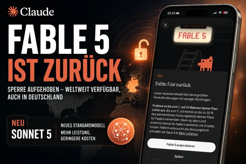 Claude Fable 5 wieder in Deutschland verfügbar – Anthropic hebt Sperre auf und startet Sonnet 5