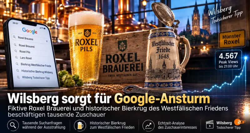 Wilsberg sorgt für Google-Ansturm: Fiktive Roxel Brauerei und historischer Bierkrug beschäftigen Zuschauer
