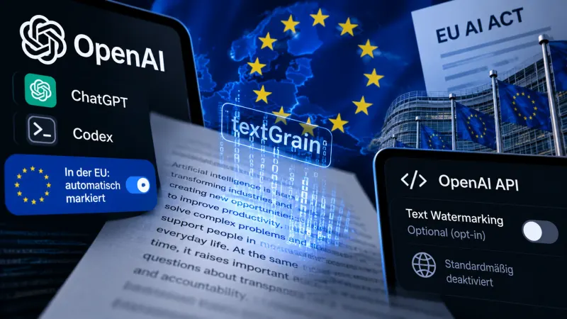 EU zwingt ChatGPT zum Wasserzeichen – über die API bleibt es freiwillig
