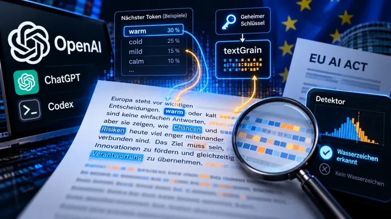 Wie OpenAIs textGrain funktioniert: Das unsichtbare Wasserzeichen in ChatGPT-Texten
