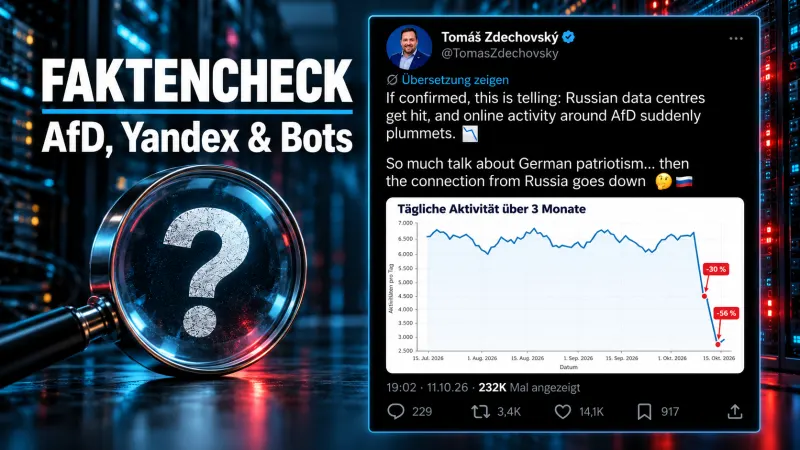 AfD-Bots offline nach Yandex-Angriffen? Was die virale Grafik nicht belegt