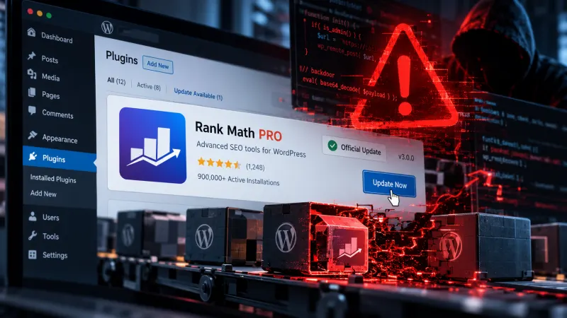 Rank Math PRO gehackt: Offizielles WordPress-Update verteilt selbstheilende Malware