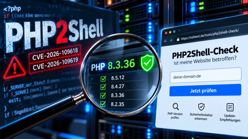 PHP2Shell-Check: Kostenlos prüfen, ob die eigene Website eine gefährdete PHP-Version nutzt